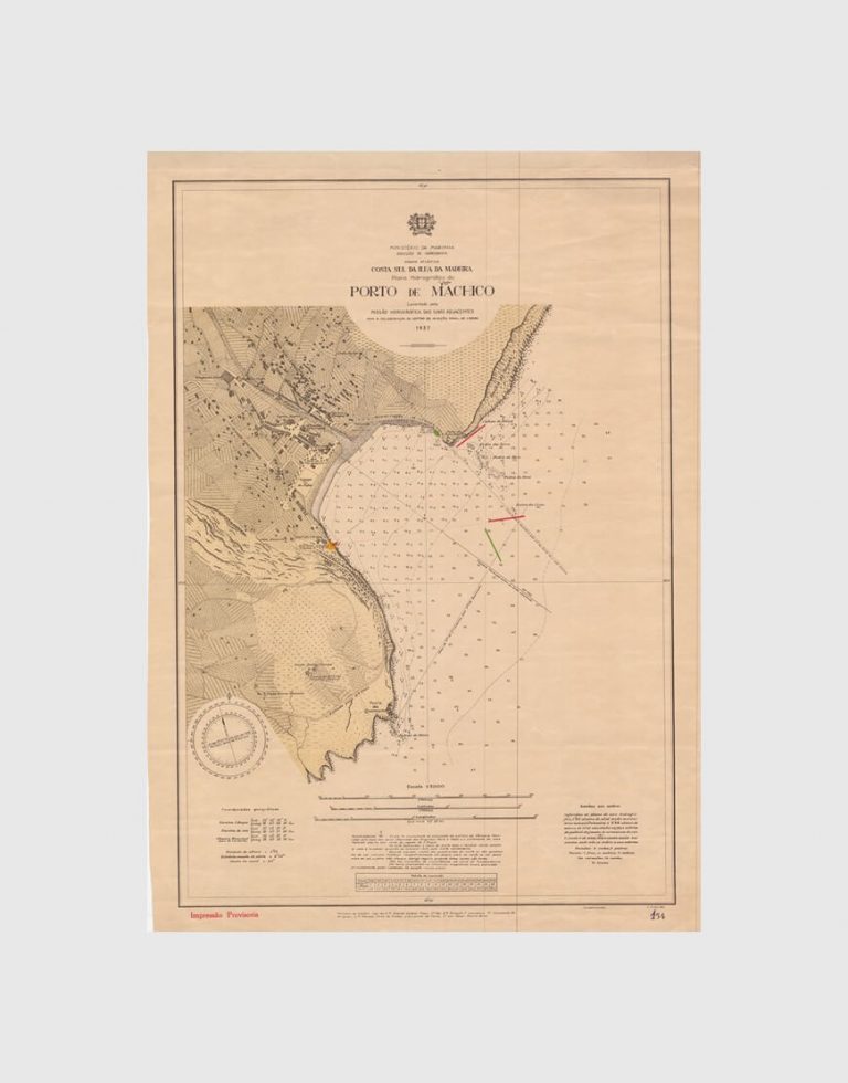 Carta de 1937 – Arquipélado da Madeira – Costa Sul da Ilha da Madeira, Porto de Machico