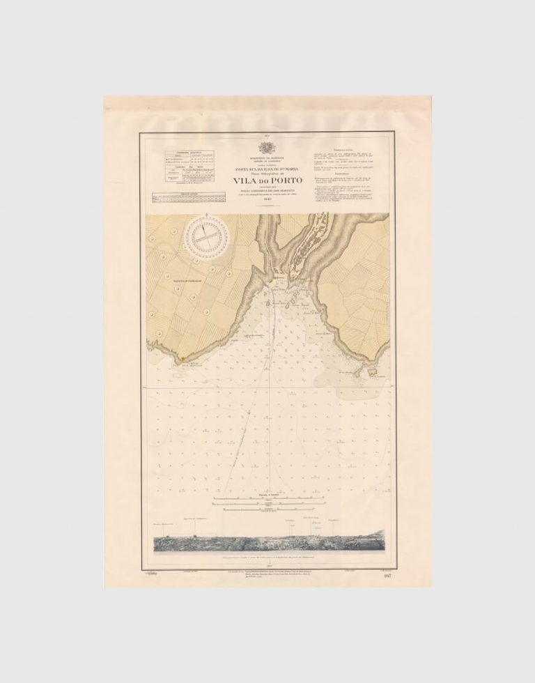 Carta de 1940 – Arquipélago dos Açores – Costa Sul da Ilha de Santa Maria, Vila do Porto