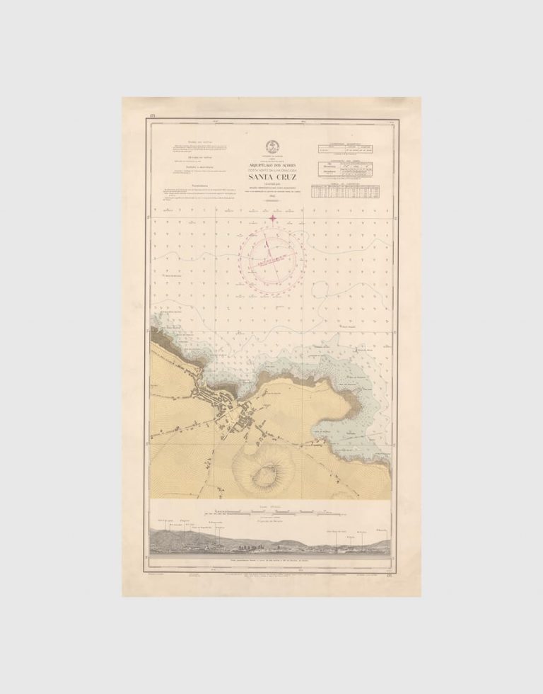 Carta de 1961 – Arquipélago dos Açores – Costa Norte da Ilha Graciosa, Santa Cruz